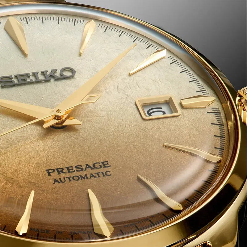 Seiko Presage Cocktail Time Automatic Gold Dial Men's Watch- SRPK46